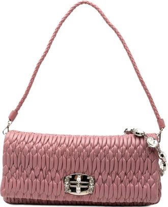 Miu Miu 2010-2025 Matelasse Nappa Crystal Chain satchel - Roze