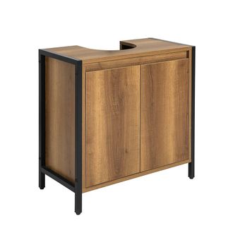SoBuy Mueble para lavabo 1 estante y 2 puertas madera color natural