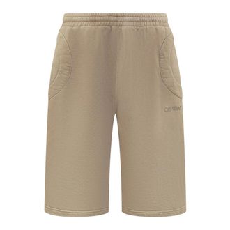 Off-white Laundry Sweatshorts - Heren - Korte Broeken - Beige - S - Katoen - Korte Broeken