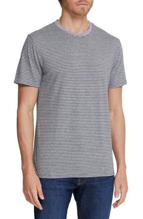 AG - Adriano Goldschmied Bryce Stripe Crewneck Cotton T-Shirt in Heather Grey/True Black at Nordstrom Rack, Size Xx-Large