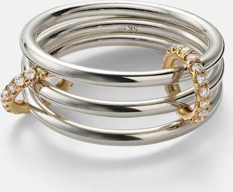 Spinelli Kilcollin Anillo Solarium de plata de ley y oro de 18 ct con diamantes