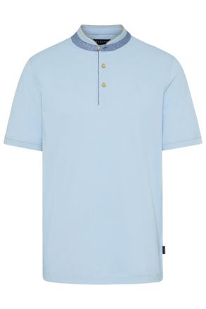 Bugatti Poloshirt BUGATTI, Herren, Gr. XXL, 320, hellblau, 100% Baumwolle, unifarben, normal, ohne Ausschnitt, Rippb&uuml;ndchen, Shirts Poloshirt, mit Stehkragen