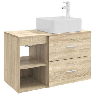 vidaXL Juego De Muebles De Ba&ntilde;o 2 Pcs Roble Sonoma Vidaxl
