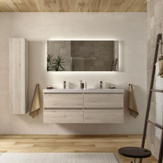 Cygnus Bath Mueble De Ba&ntilde;o Bequia 140cm Natural Lavabo Toscana Carga Mineral