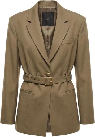 Pinko Vitiano Jas - Dames - Blazers - Groen - M - Leer - Jassen