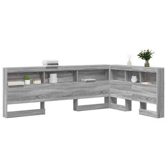 Berkfield Home Storage Headboard with Shelf Grey sonoma 120 cm Engineered wood