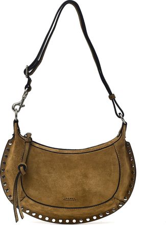 Isabel Marant Crescent-Shaped Suede Leather Shoulder Bag with Studded Edges