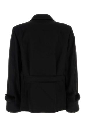 Random Identities Mens Black Wool Blend Coat Cappotti