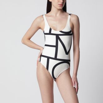 Toteme White/black Monogram swimsuit