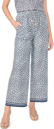 CeCe by Cynthia Steffe Border Print Pants in Classic Navy at Nordstrom, Size Xx-Small