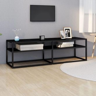 Berkfield Home TV Cabinet Black 140x40x40.5 cm Tempered Glass
