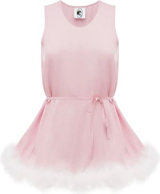 Sleeper Bisou Bisou feather-trim top - Pink