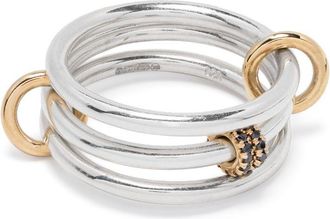 Spinelli Kilcollin 18kt Yellow Gold Dion SG Noir Diamond Rings - Mens - Black Diamond/Sterling Silver/18kt Yellow Gold