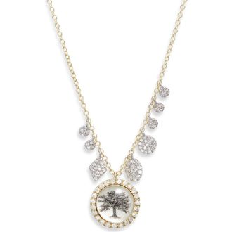 Meira T Lithograph & Diamond Two-Tone Pendant Shaker Necklace in Yellow at Nordstrom, Size 18