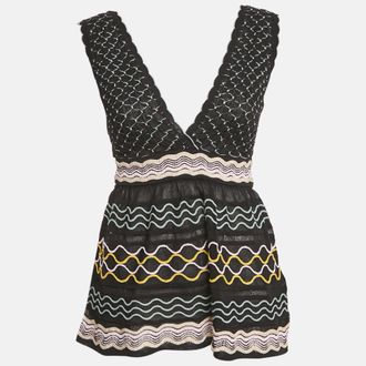 M Missoni Black Patterned Knit Sleeveless Sweater Top S