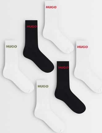 HUGO BOSS HUGO Bodywear - Confezione da 6 paia di calzini multicolore a coste con logo