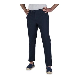 Pantaloni Torino Blauwe micro ruit broek - Heren - Nette broeken - Blauw - 3XL - Katoen - Broeken