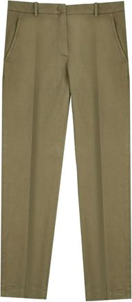 Slowear pleasted trousers - women - Cotton/Lyocell/Elastane - M - Green