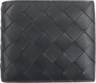 Bottega Veneta Pre-owned Intrecciato Kalfsleren Portemonnee - Heren - Vintage Accessoires - Zwart - ONE Size - Leer - Vintage