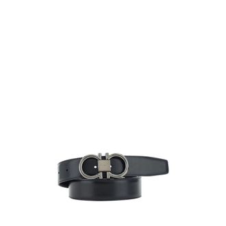 Ferragamo Accessoires, Heren, Zwart, 105 CM, Leer, Gancini Leren Riem