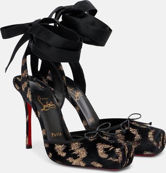 Christian Louboutin Cassia 100 velvet and lame pumps