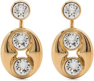 Amina Muaddi Accessoires, Dames, Geel, ONE Size, Kristal Vlinder Oorhangers