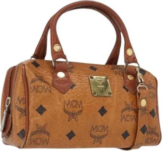 MCM Pre-owned Mini Bags, female, Brown, Size: ONE SIZE Pre-owned Mini Boston Bag