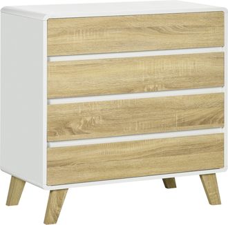HOMCOM Chest of Drawers - 4 Drawer Storage Cabinet Organiser for Bedroom | TJ Hughes