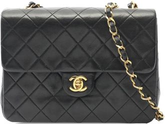 Chanel 1989-1991 Square Quilted Lambskin Single Flap crossbody bag - Nero