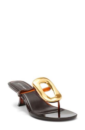 Jeffrey Campbell Linq Up Slide Sandal in Brown Shiny Gold at Nordstrom, Size 10