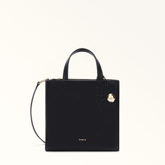 Furla Divide It Borsa Shopping S Nero Nero Pelle Di Vitello Sidney Donna