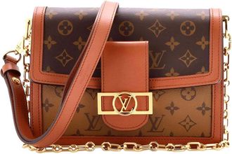 Louis Vuitton Brown Reverse Monogram Canvas Dauphine Mm (Authentic Pre-Loved)
