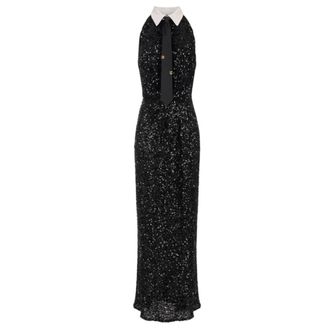 Elisabetta Franchi Red Carpet Jurk - Dames - Jurken - Zwart - Maat: M Satijn