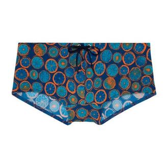 HOM Trapani Swim Trunk in Navy Print at Nordstrom, Size Xx-Large