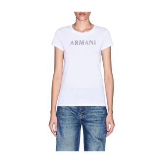 A|X Armani Exchange Katoenen T-shirt met Logo - Dames - T-shirts - Wit - M - Katoen - Tops
