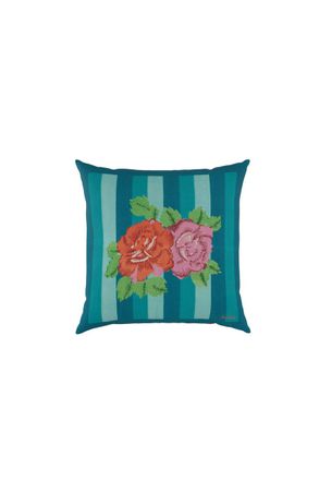 Lisa Corti Cushion Covers 45x45 Hima Big Flw Turquoise