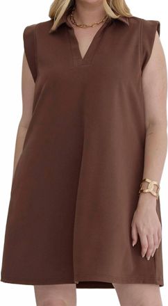Entro Sleeveless Mini Dress - Plus In Espresso