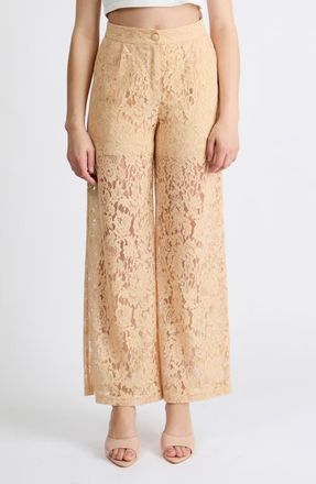Extro&Vert Andrey Lace Trousers in Tan at Nordstrom, Size X-Large