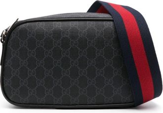 Gucci GG Supreme leather messenger bag - men - Calf Leather - One Size - Black