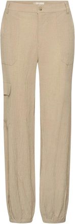 Cream Broeken, Dames, Beige, XL, Tapered Broeken