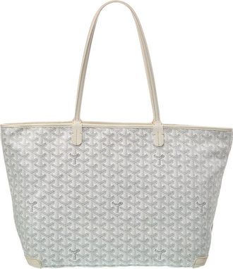 Goyard White Goyardine Coated Canvas Artois MM (Authentic Pre-Loved)