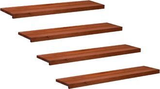 vidaXL Alfombras Para Escalones 4 Uds. 110 X 25 X 2 Cm Marr&oacute;n Vidaxl