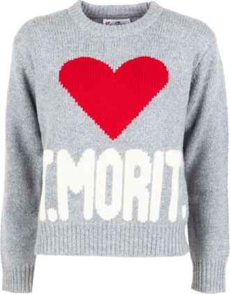 MC2 Saint Barth heart crew neck sweater - Grijs