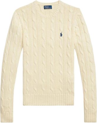 Ralph Lauren Cream Crewneck Logo Sweater