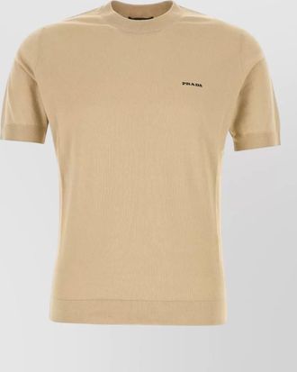 Prada cotton crew neck short sleeve sweater