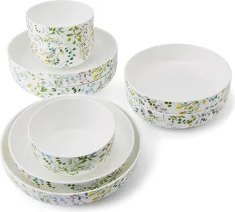 Mikasa Tivoli Garden 9Pc Bone China Dinnerware Bowl Set, Service For 3
