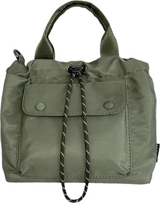 Generic Cymwer Drawstring Bucket Bag Oxford Cloth Underarm Handbag for Female Lady (Green)