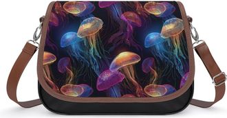 Generic Glowing Colors Jellyfish Fashion Womens Crossbody Bags Novelty Handbag Shoulder Bag Purse