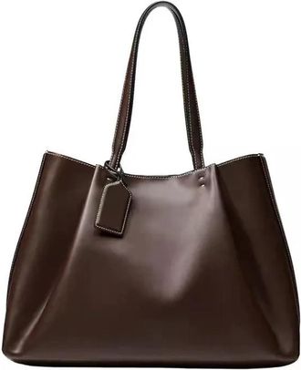 Generic Casual Large Capacity Womens Tote Bag, Compatible For Commuting And Outings Single Shoulder Retro Design Everyday Match(Chocolate)