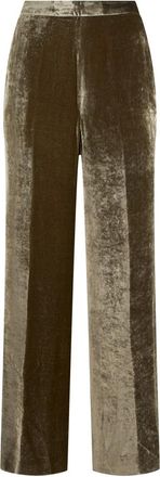 Etro Pantalones Anchos de Terciopelo - Trousers - Mujer - Marr&oacute;n - 2XS